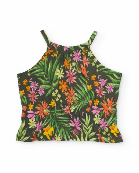 Girls’ knit top with ruched hem