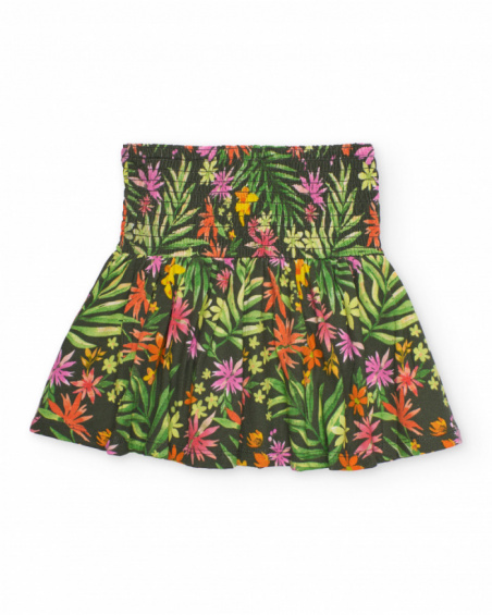 Girls’ knit skirt with gathered waist