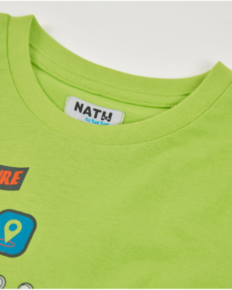 Boys’ knit T-shirt with adventurous print