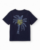 Boys’ knit T-shirt with palm tree detail