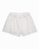 Girls’ knit shorts with embroidered fabric