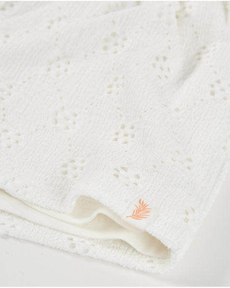 Girls’ knit shorts with embroidered fabric