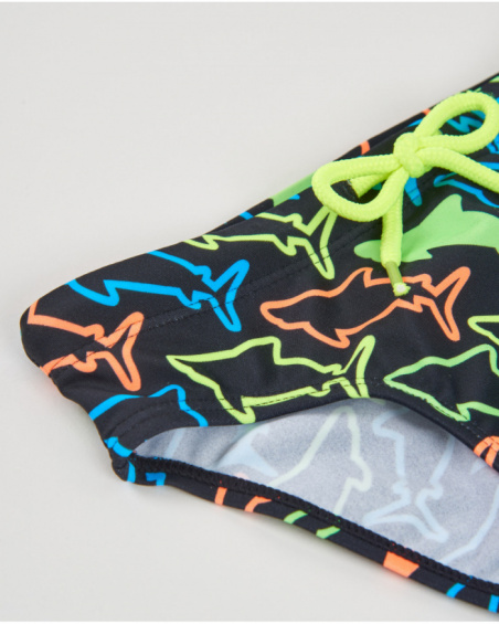 Boys’ knit swim shorts with adjustable drawstring