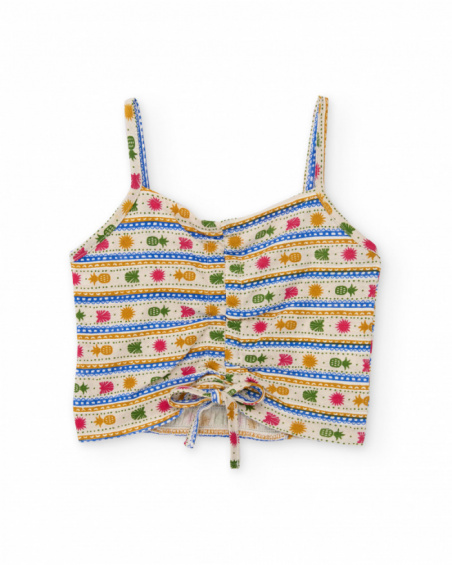 Girls’ knit top with central ruching