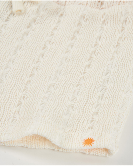 Girls’ knit shorts with openwork fabric