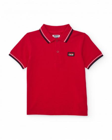 Boys’ knit polo with contrast details
