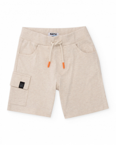 Boys’ knit bermuda shorts with side pocket