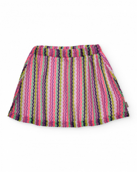 Girls’ knit skirt with wavy stripes