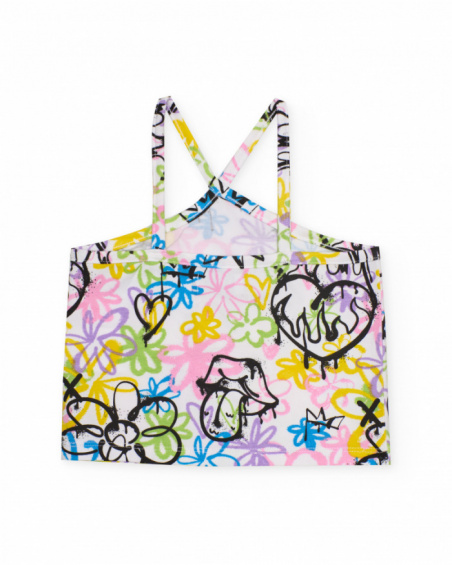 Girls’ knit set with graffiti print