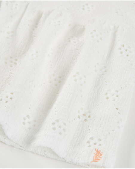 Girls’ knit dress with openwork motifs