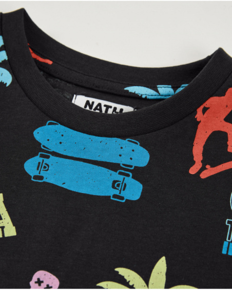 Boys’ knit T-shirt with urban design