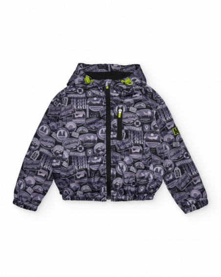Boys’ woven jacket with an adventure theme