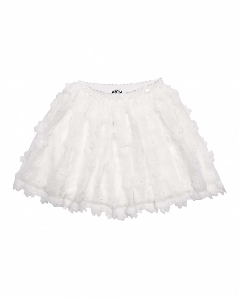 Girls’ woven skirt with raised flowers