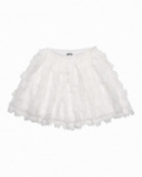 Girls’ woven skirt with raised flowers