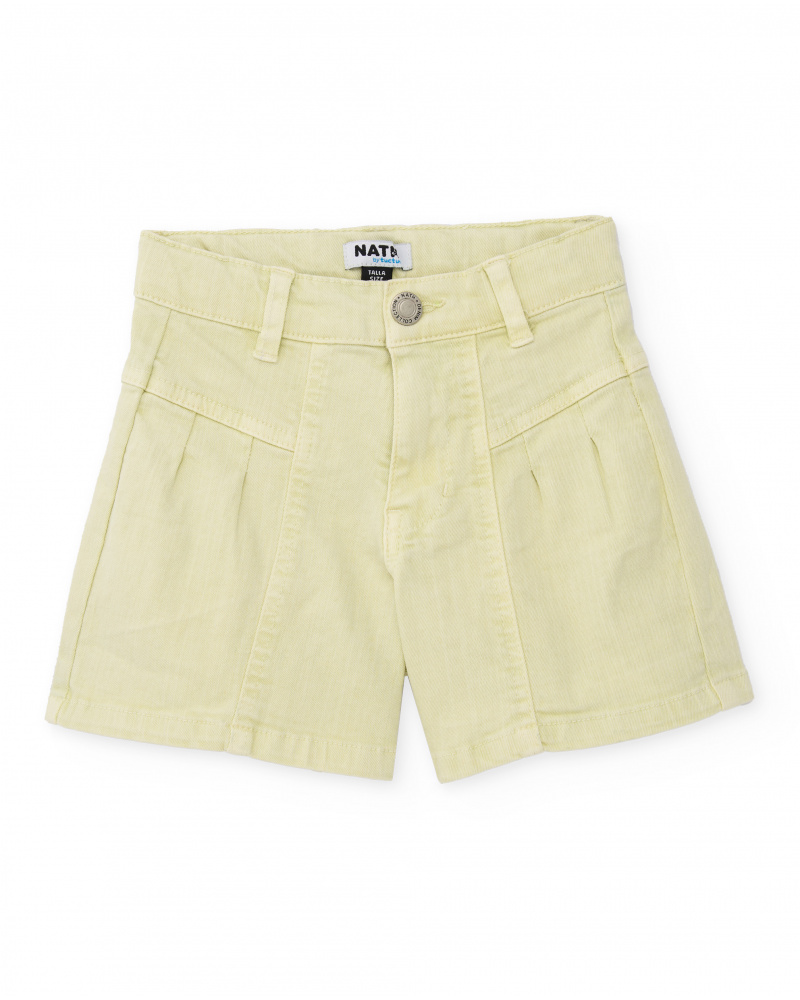 Girls’ woven shorts with front pleats