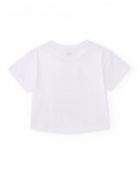 Girls’ knit T-shirt with metallic print
