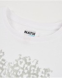 Girls’ knit T-shirt with metallic print