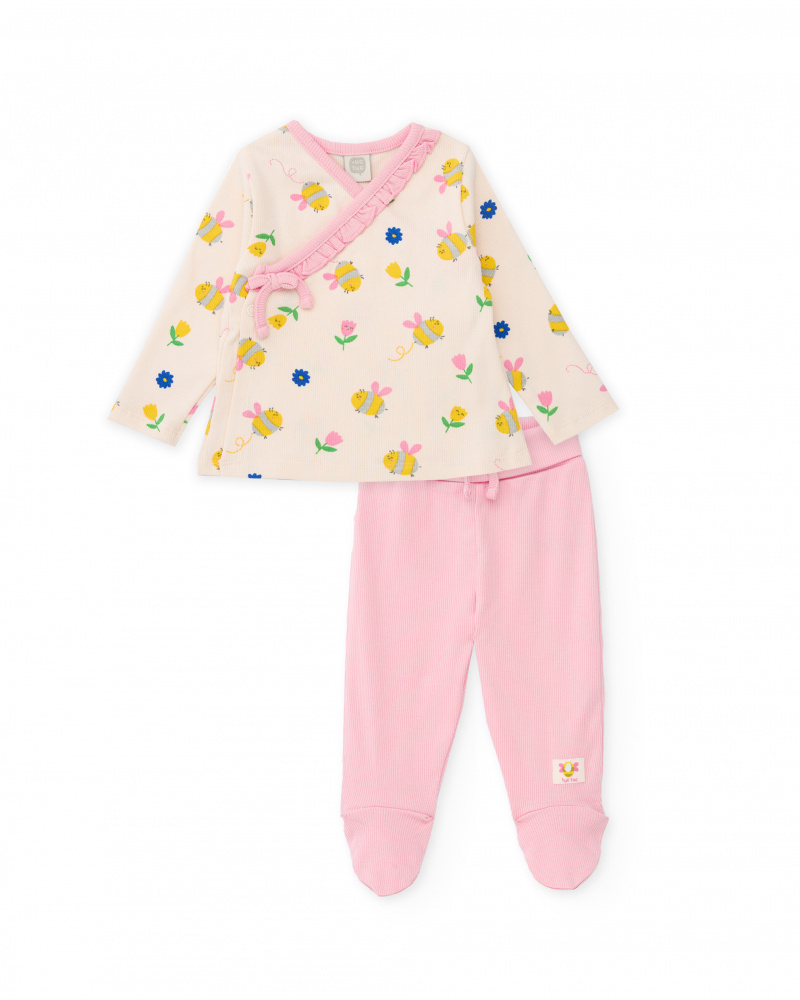 Knitted newborn set with side closure