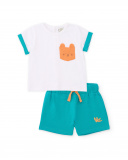 Knitted newborn set with decorative pocket | tuc tuc