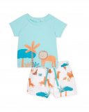 Knitted newborn set with lion print | tuc tuc