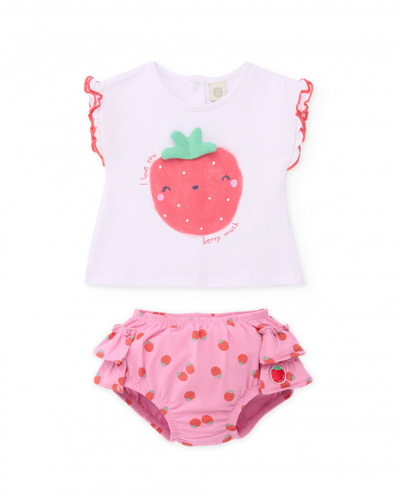 Knitted newborn set with back ruffle