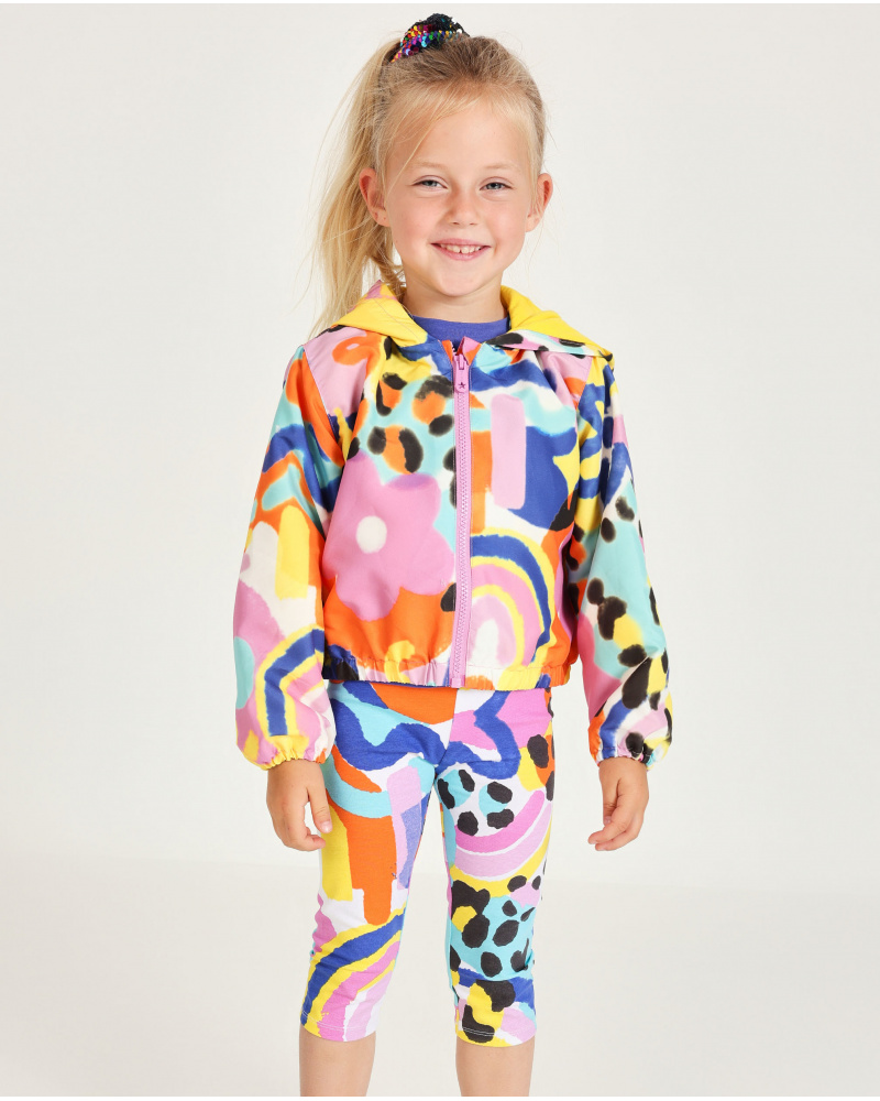 Girls’ woven jacket with abstract design