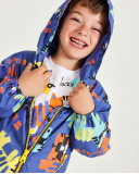 Boys plain weave jacket with animal print | tuc tuc