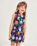 Girls’ knitted dress with contrast trims | tuc tuc