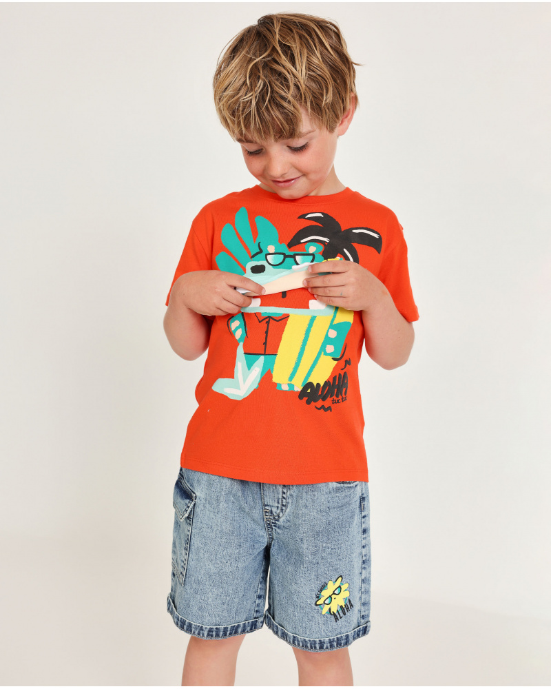 Boys’ woven denim bermuda shorts