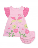 Knitted newborn dress with dragonfly design | tuc tuc