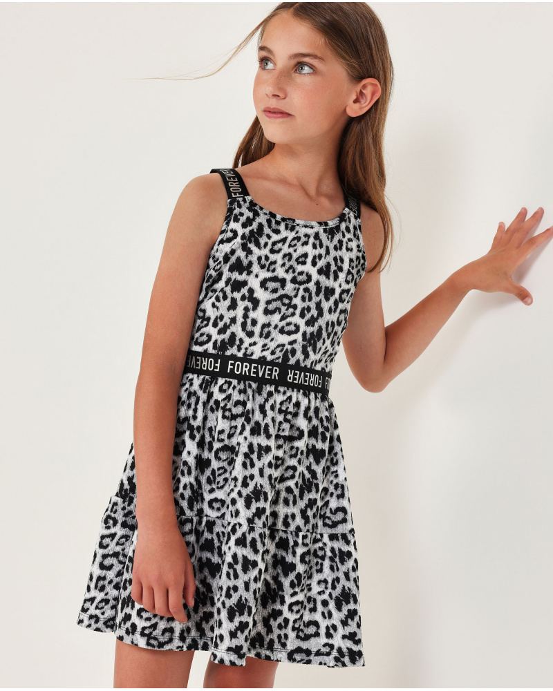 Girls’ woven dress with elastic straps