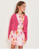 Girls’ knit cardigan with openwork fabric | tuc tuc
