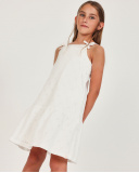 Girls’ knit dress with openwork motifs | tuc tuc