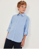 Boys’ woven shirt with roll-tab sleeves | tuc tuc