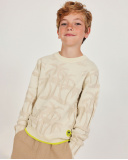 Boys’ knit sweater with palm tree motif | tuc tuc