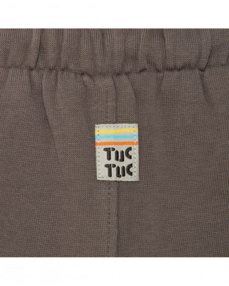 Brown pockets plush bermudas for boys funcactus