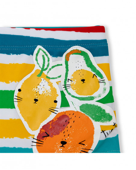 Yellow striped boxers for boys fruitty time