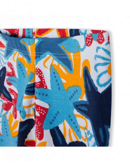 Blue stars jersey capri leggings for girls red submarine