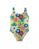 Green flowers swimsuit for girls ready to bloom