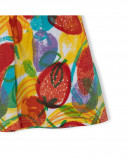 Yellow printed jersey dress for girls fruitty time