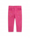Pink hearts twill trousers for girls funcactus