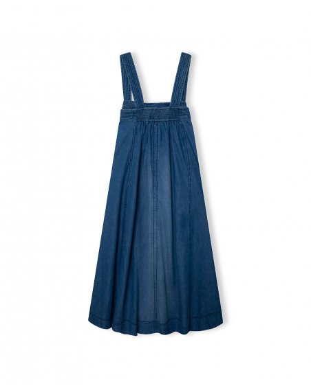 Blue pockets mom denim dress for girls red submarine