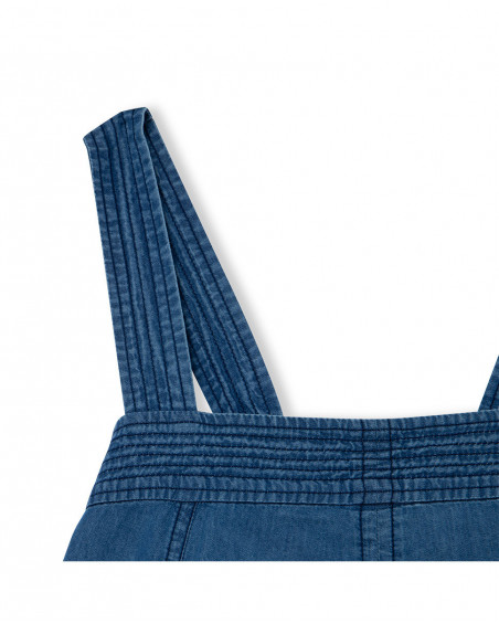 Blue pockets mom denim dress for girls red submarine