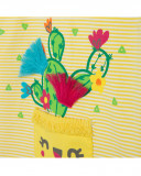 Yellow striped jersey t-shirt for girls funcactus