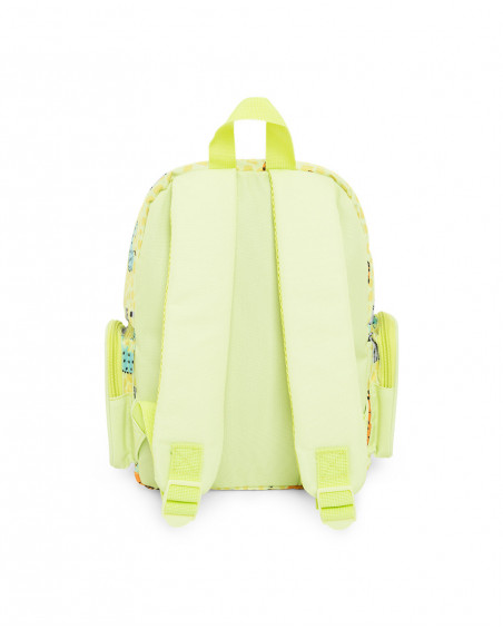 Green printed backpack for boys in the jungle