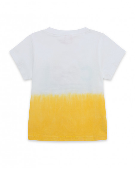 Yellow message jersey t-shirt for boys fruitty time