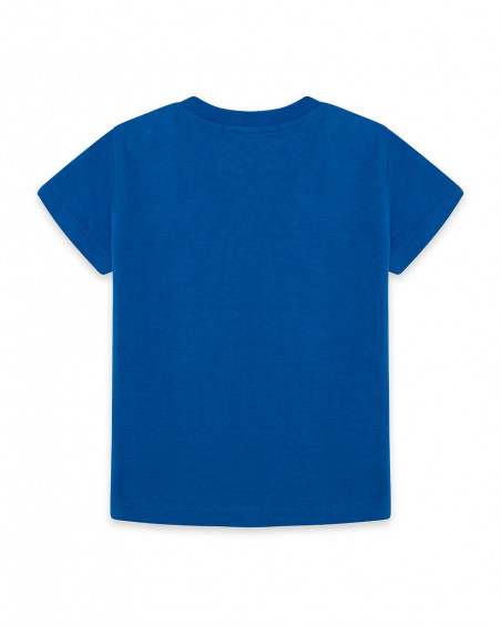 Blue message jersey t-shirt for boys enjoy the sun