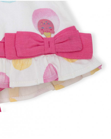 White dotted poplin hat for girls icy and sweet