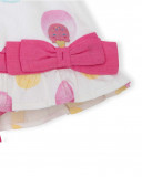 White dotted poplin hat for girls icy and sweet