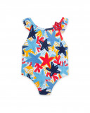 Blue stars swimsuit for girls red submarine